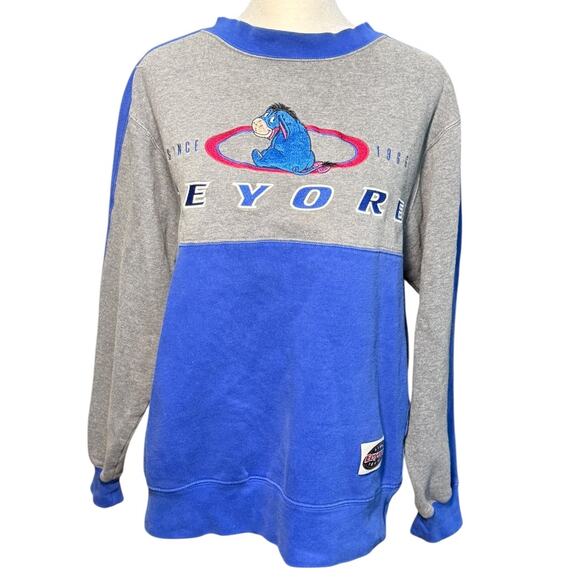 Vintage 90s The Disney Store Eeyore Sweatshirt Crewneck Women S Winnie The Pooh - Picture 1 of 12